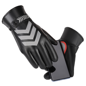 Racing Gloves Full <b>Finger</b> PU Material Reflective Printing Non-Slip Adjustable Wrist <b>Strap</b> Unisex Outdoor Riding - Product Image 3