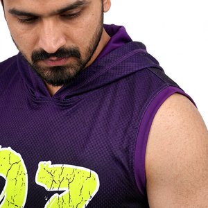 Conjunto de Camiseta y Pantalones Cortos de Baloncesto Personalizados para Hombre, sin Mangas, con Capucha, Sublimados, de Malla Transpirable - Product Image 5