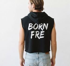 <b>Men's</b> Sleeveless Hooded <b>Crop</b> <b>Top</b> Casual 100% Cotton Baggy Loose Fit Cropped <b>Top</b> Casual Sweatshirt Winter Wear Sweat <b>Crop</b> <b>Top</b> - Product Image 5