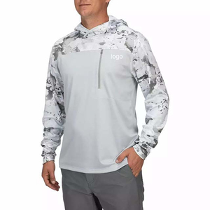 Men’s Camouflage Design Sublimation Long Sleeve Performance UPF Sun Protection Breathable <b>Fishing</b> Hooded <b>Shirts</b> - Product Image 2