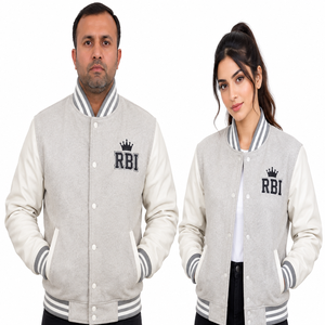 Blouson universitaire réversible en laine de baseball personnalisé, style Letterman, respirant, avec logo brodé fini, qualité supérieure - Product Image 1