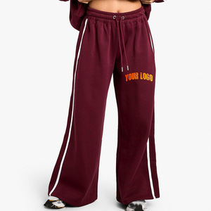 Pantalon de jogging décontracté tendance pour femme 2026, nouveau style transfrontalier, 100 % coton, grande taille, coupe droite et large pour l'hiver - Product Image 1