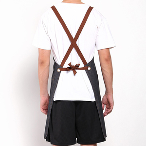 Best Selling Barber <b>Aprons</b> for Men Cotton/Polyester Breathable Sleeveless Blue Color with Custom Color Pockets with Private Logo - Product Image 3