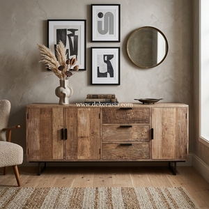 Luxury Modern Dresser Pesaro Teak Laminate Wood Storage Dressers for Bedroom & Living <b>Room</b> Furniture Wooden <b>Table</b> Dresser Sets - Product Image 5