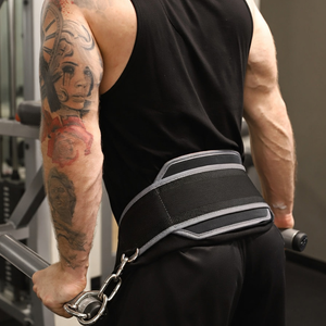 Weighted Pull-up <b>Belt</b> 100% Top-Grain Leather Dip <b>Belt</b> 7mm Thick Heavy-Duty Steel <b>Chain</b> Breathable Portable Weight Lifting - Product Image 4