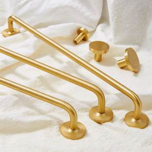 Tiradores de latón para gabinetes, modernos y minimalistas, estilo francés, dorados vintage, largos, para armarios y muebles, artesanía natural - Product Image 2