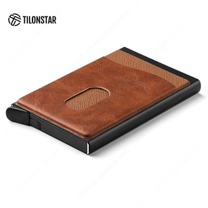 Tilonstar ที่ใส่บัตรแบบพับได้สำหรับผู้ชายที่ใส่บัตรแบบปรากฏขึ้นทำจากหนัง RFID แบบ TVC402 - Product Image 5