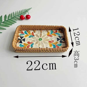 Bandeja de Bambú con Incrustaciones de Nácar, Decoración Ecológica para Interiores, Ideal para Acción de Gracias - Product Image 5