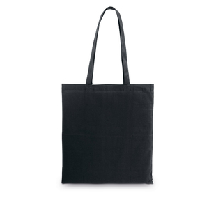 Grand sac fourre-tout en toile noire avec poignées longues pour le shopping quotidien, impression de logo personnalisée - Product Image 4