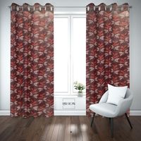 Cortina Opaca Ignífuga con Estampado Floral y Ojales, 122 x 152 cm, Lista para Usar, Lavable a Máquina, Estilo Moderno para el Hogar