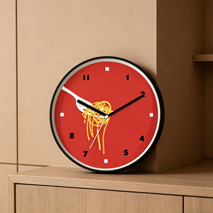 12 Inch Tomato Pasta Restaurant Theme Red Black Silent Quartz Analog <b>Wall</b> <b>Clock</b> <b>Kitchen</b> Dining Room Cafe Décor - Product Image 3
