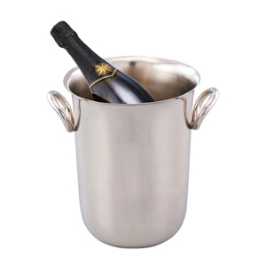 Seau à glace en acier inoxydable poli avec pinces dorées, design créatif en forme humaine, refroidisseur métallique décoratif, ensemble de barware pour fêtes - Product Image 3