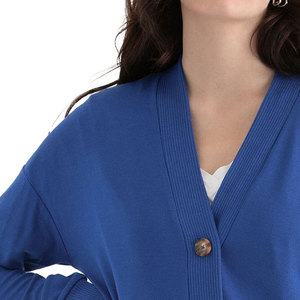 Cárdigan con cuello en V para mujer, suéter informal de manga larga para todas las estaciones, prendas de punto acanaladas, capa superior con apertura frontal, suave y cómodo - Product Image 4