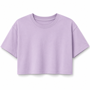 เสื้อครอปท็อปผู้หญิงสั่งทำพิเศษ แขนสั้น สีพื้น ผ้าฝ้าย 100% ระบายอากาศ แห้งเร็ว 180 กรัม เสื้อลำลอง คุณภาพสูง - Product Image 1