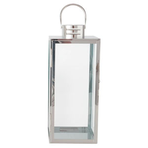 Lanterne à bougie décorative dorée brillante en acier inoxydable pour la maison et le jardin, lanternes suspendues en métal et verre - Product Image 2