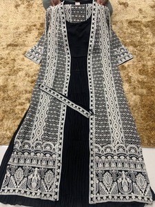 Vestido de Fiesta Largo para Mujer, Estilo Modesto con Bordado, Poliéster Chinon, Mangas Largas, Estilo Árabe de Lujo, Abaya - Product Image 3