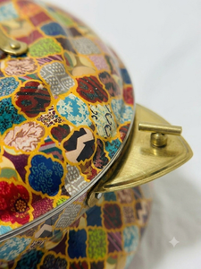 Stainless Steel Insulated Hotpot Round Casserole <b>Non</b> <b>Stick</b> Enamel Coated Interior Colorful Arabic Mosaic Food Warmer - Product Image 3