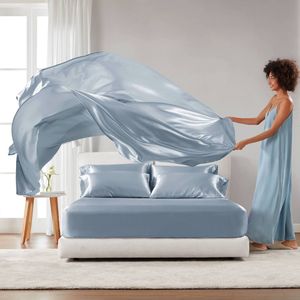 Luxury Satin Full <b>Sheet</b> & <b>Pillowcase</b> <b>Set</b> - Product Image 4
