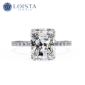 Bague de fiançailles en diamant solitaire taille radiant cultivé en laboratoire, avec diamant cultivé en laboratoire certifié IGI, pour bijoux classiques - Product Image 1