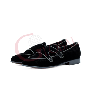 Zapatos de vestir de cuero para hombre con doble hebilla, estilo mocasín formal para negocios, sin cordones, con hebilla, para oficina y reuniones. - Product Image 2