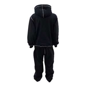 Ensemble de sport décontracté deux pièces pour homme, idéal printemps-automne, pour jeunes et d'âge moyen, achat groupé, survêtement de loisirs pour la course à pied (sweat-shirt et pantalon de survêtement) - Product Image 3