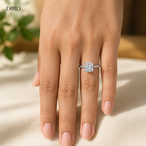 Bague de fiançailles en diamant taille princesse, argent sterling 925, cadeau de la Saint-Valentin, bague élégante en moissanite - Product Image 6