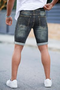 Men's Denim Shorts Straight Leg Mid Waist Stonewashed Cotton Casual Summer Breathable Woven Fabric - Product Image 4