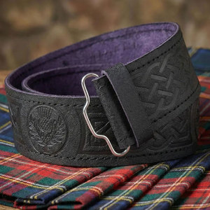 Cinturón Escocés de Cuero Repujado con León Rampante y Cardo Celta - Regalo Celta para Hombres - Product Image 5