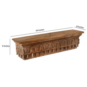 Estante Flotante de Pared de Madera de Sheesham Hecho a Mano - Decoración Rústica al por Mayor - Product Image 3