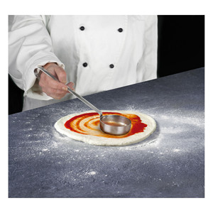 Mestolo per salsa per pizza in acciaio inossidabile con manico lungo per la preparazione della pizza - Product Image 2