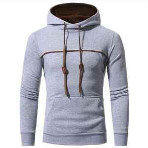 Nouvel arrivage : Sweat à capuche zippé épais pour homme, en polaire unie brodée, élégant avec design audacieux - Product Image 2