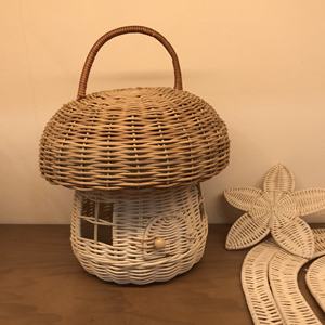 Handmade Lovely <b>Rattan</b> Kid Baby Toys Mushroom Hot Trend - Product Image 2