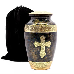 Urna de cremación de metal elegante y duradera para cenizas, urna conmemorativa de latón Premium, recuerdo funerario de tamaño adulto - Product Image 4