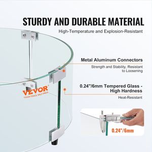 Paravento in Vetro Temperato Trasparente 29 x 8 Pollici per Bracieri, Spessore 0,24 Pollici, Accessorio Scudo Antifiamma per Tavoli da Fuoco - Product Image 3