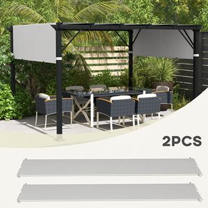 2 pz. Telo di Ricambio Grigio Chiaro 3x3m per Pergola e Gazebo, Facile da Installare, Protezione UV, per Spazi Esterni - Product Image 4