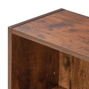 Libreria Aperta in Legno a 5 Ripiani, Scaffale Stretto Regolabile in Altezza, Espositore Autoportante Alto per Libri - Product Image 5