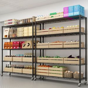 Heavy Duty 59.06\" W Metal Storage <b>Shelves</b> Wheels 3125LBS NSF Adjustable Garage Shelving Wire Shelving <b>Stacking</b> Racks <b>Shelves</b> - Product Image 1