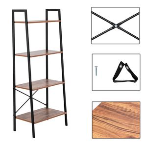 Bellissima Libreria a Quattro Piani in Acciaio e Legno, Design Semplice ed Elegante per Casa o Ufficio - Product Image 6