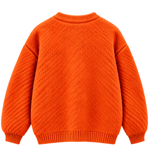 Textured Knit Crewneck Sweater Pullover Ribbed Cuff Hem Long Sleeve Casual Winter Knitwear Custom Color Wholesale Knitwear - Product Image 2