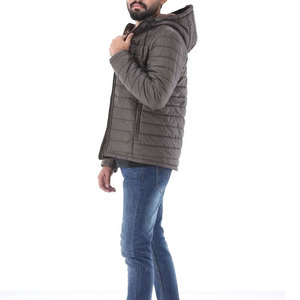 Chaqueta Bomber con Capucha para Hombre, Color Gris Oscuro, Cierre de Cremallera, Resistente al Viento, Ropa de Invierno Informal, 100% Poliéster, Corte Regular - Product Image 2