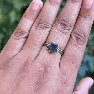 Bague florale en argent sterling 925 unisexe, bijoux de mode chrétienne faits à la main, cadeau - Product Image 2