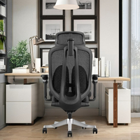Chaise de bureau ergonomique à dossier lombaire Boss, design intelligent, composants haut de gamme, luxe moderne, base en plastique et aluminium, maille, 3 positions