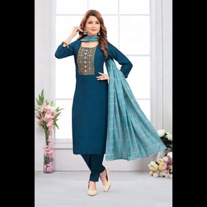 Robe de Style indien pakistanais brodée à la main pour femmes élégante Simple classique brodé Salwar Kameez Design ethnique à la mode - Product Image 2