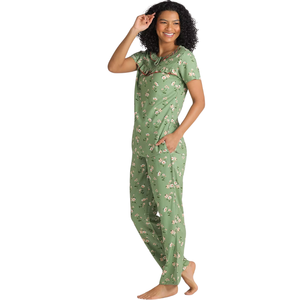 Direct Factory Women Cotton Pajama Set Breathable Soft Lounge Sleepwear Custom Print OEM - Product Image 4