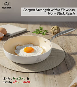 Ensemble de 10 ustensiles de cuisine en aluminium forgé avec couvercles métalliques, revêtement antiadhésif en granit, poignées en acier inoxydable, base à induction - Product Image 6