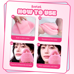 Éponge nettoyante visage en gros <span class=keywords><strong>Breteil</strong></span>, super grande, en forme de goutte d'eau, gant de lavage du visage réutilisable, pour nettoyage quotidien du visage - Product Image 6