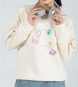เสื้อสเวตเชิ้ตผ้าฝ้ายผสมคุณภาพสูงสำหรับผู้หญิง ทรงหลวมทันสมัย เหมาะสำหรับฤดูใบไม้ร่วงและฤดูหนาว - Product Image 4
