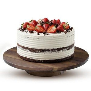 ฐานวางเค้กไม้วอลนัทสุดหรูพร้อมฐานกำมะหยี่ |   ชั้นวางขนมเบเกอรี่ขายส่ง - Product Image 1
