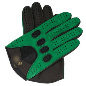 Guantes de Motociclista de Cuero Verde Personalizados, sin Dedos, Ventilados, Antideslizantes, con Correa Ajustable, Venta al Por Mayor - Product Image 4
