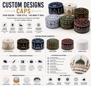 Gorro de Oración Islámico Bordado a Mano de Primera Calidad para Hombre, Kufi Tradicional Musulmán, Taqiyah, Topi, Gorro para Ramadán, Eid, Namaz, Hecho a Mano - Product Image 5